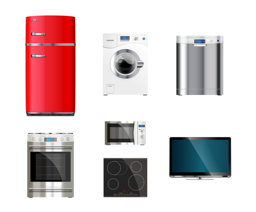 Household appliances illustration vector 01