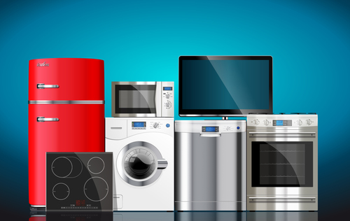 Household appliances illustration vector 02