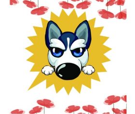 Husky illustration design vector