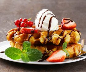 Ice cream fruit dessert Stock Photo 02