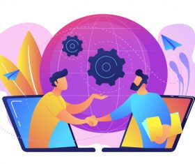 Internet technologies flat template vector material 01