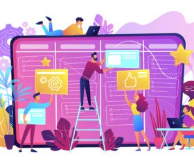 Internet technologies flat template vector material 03