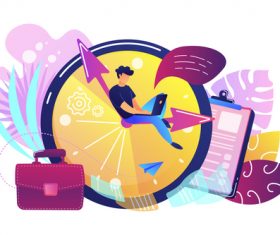 Internet technologies flat template vector material 07