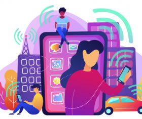 Internet technologies flat template vector material 08