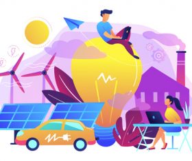 Internet technologies flat template vector material 10