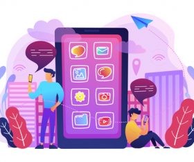 Internet technologies flat template vector material 11