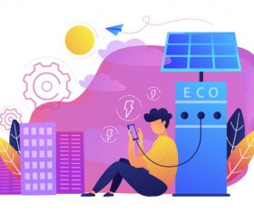 Internet technologies flat template vector material 13