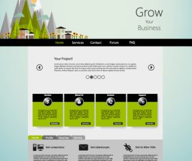 Kids style website template vector