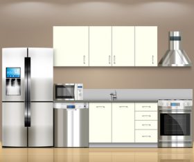 Kitchen flat effect vector 01