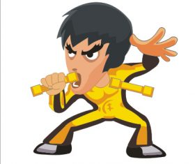 Kungfu boy vector