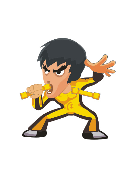 Kungfu boy vector