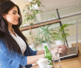 Lady using laptop Stock Photo 02