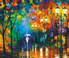 Landscape character oil painting vector