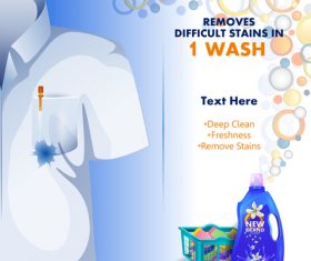 Laundry liquid poster template vector 01