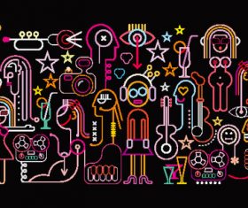 Linear painting vector 05