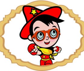 Little superman wearing glasses vector