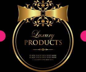 Luxury gold framed label vector