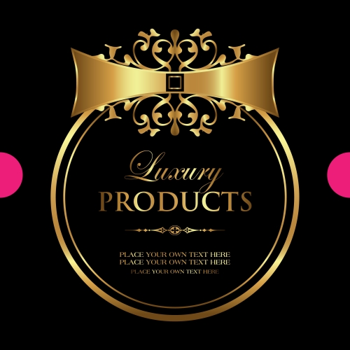 Luxury gold framed label vector