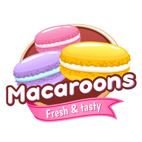 Macaroons labels vectors free download