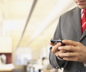 Man answering the phone Stock Photo