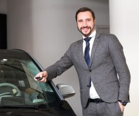 Man buying new car Stock Photo