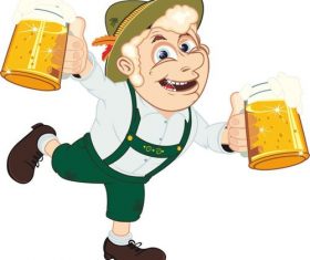 Man holding beer vector