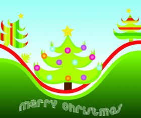 Meadow trees landscape vector