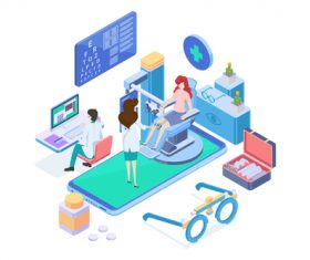 Medical Isometric flat template vector 04