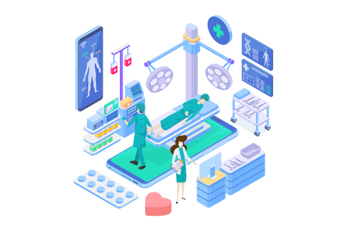 Medical Isometric flat template vector 05