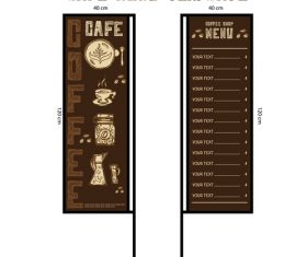 Menu cafe banner flag template vector 01