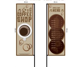 Menu cafe banner flag template vector 02