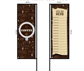 Menu cafe banner flag template vector 04