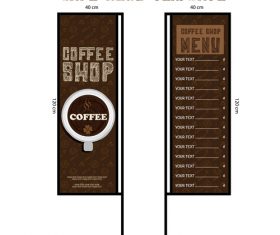 Menu cafe banner flag template vector 05