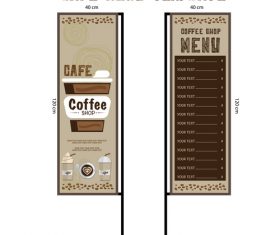 Menu cafe banner flag template vector 06