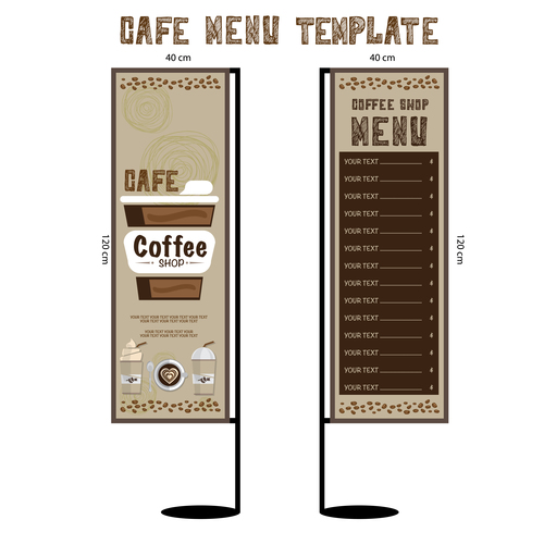 Menu cafe banner flag template vector 06