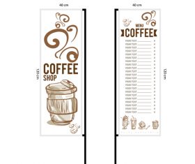 Menu cafe banner flag template vector 07