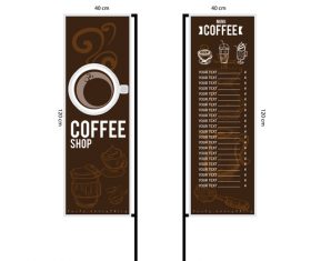 Menu cafe banner flag template vector 08