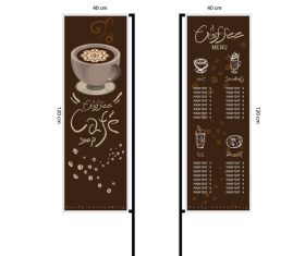 Menu cafe banner flag template vector 09