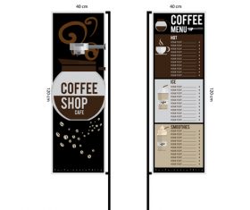 Menu cafe banner flag template vector 10
