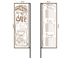 Menu cafe banner flag template vector 11