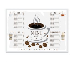 Menu cafe banner flag template vector 12