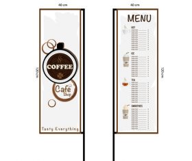 Menu cafe banner flag template vector 13