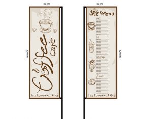 Menu cafe banner flag template vector 14