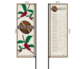 Menu cafe banner flag template vector 15