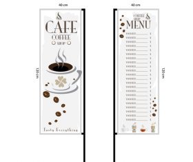 Menu cafe banner flag template vector 16