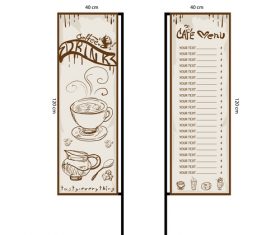 Menu cafe banner flag template vector 17