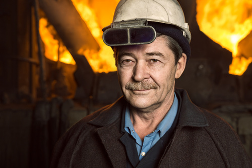 Metal factory worker Stock Photo