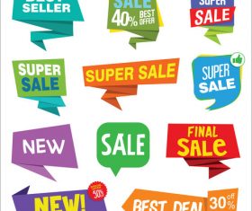 Modern sale stickers vector material 01