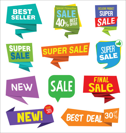 Modern sale stickers vector material 01