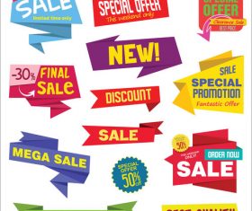 Modern sale stickers vector material 02